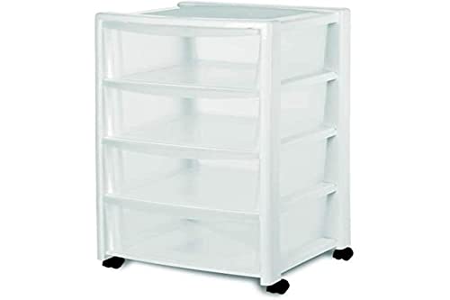 stefanplast-libera-cassettiera-4-cassetti-con-ruote-40x40x80-cm-bianco-opaco image 3