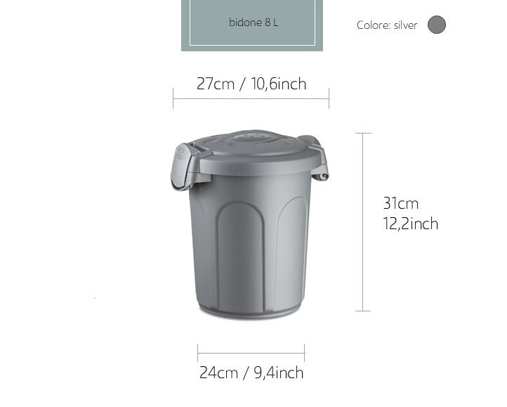 stefanplast-bidone-con-coperchio-speedy-8-l-silver image 5