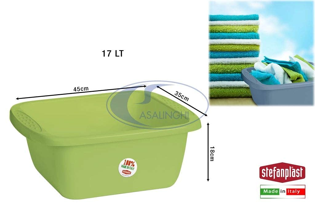 stefanplast-domus-bacinella-rettangolare-45x35x18-cm-17-lt-verde image 2