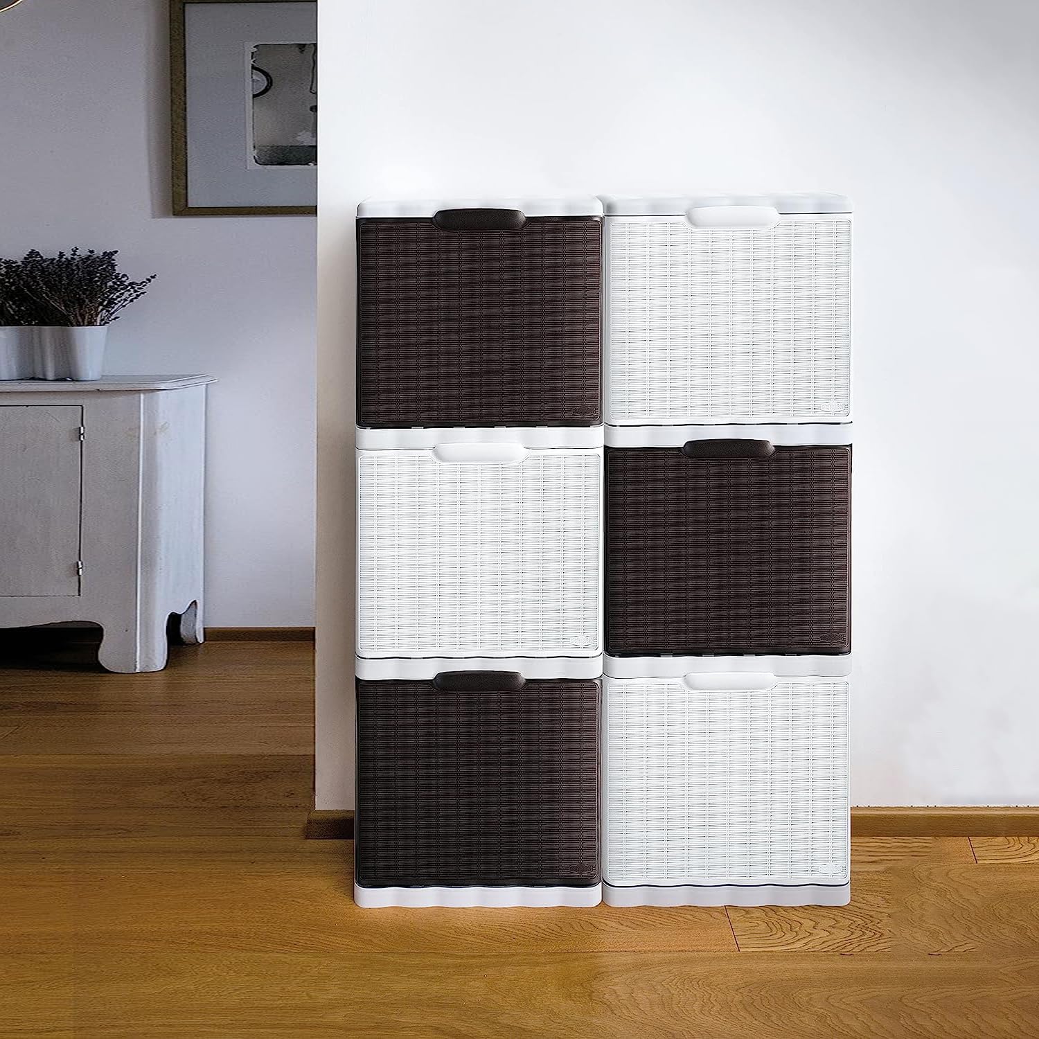 stefanplast-elegance-scarpiera-modulare-rattan-tortora-40x30x40h-cm image 4